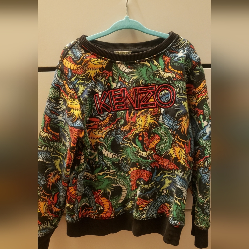 Kenzo Colorful Dragon Graphic Hoodie